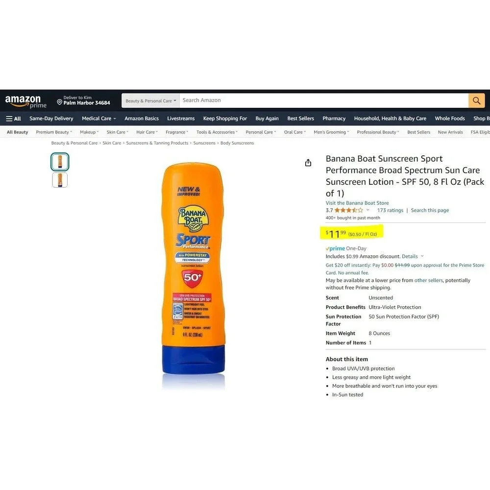 3 pk Banana Boat Advanced Protection Sunscreen 50
